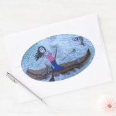 Vrouw Ovale Sticker (Envelop)