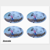 Vrouw Ovale Sticker (Vel)