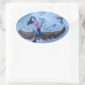 Vrouw Ovale Sticker (Tas)