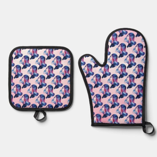 Vrouw Ovenwant & Pannenlap Set (Voorkant)