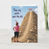 Vrouw Over De Heuvel Grappige Verjaardag Kaart (Voorkant)