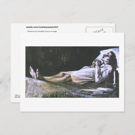 Vrouw over haar sterfbed Van Gogh Fine Art Briefkaart (Voorkant / Achterkant)