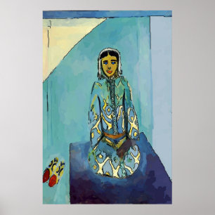 Vrouw over Yoga Mat Poster