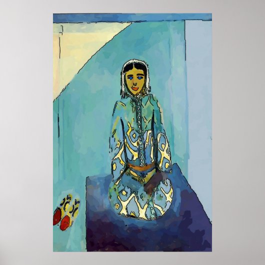 Vrouw over Yoga Mat Poster (Voorkant)