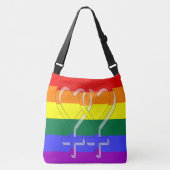 Vrouw Paar Pride Symbolen Regenboogvlag Crossbody Tas (Voorkant)