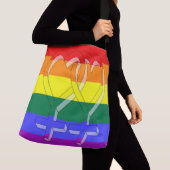 Vrouw Paar Pride Symbolen Regenboogvlag Crossbody Tas (Dichtbij)