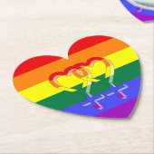 Vrouw Paar Pride Symbolen Regenboogvlag Kartonnen Onderzetters (Gekanteld)