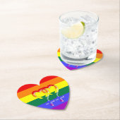 Vrouw Paar Pride Symbolen Regenboogvlag Kartonnen Onderzetters (Insitu)