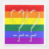 Vrouw Paar Pride Symbolen Regenboogvlag Servet (Voorkant)
