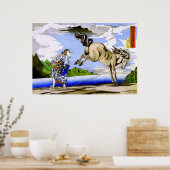 Vrouw & Paarden Kuniyoshi Japanse fijne kunst Poster (Keuken)