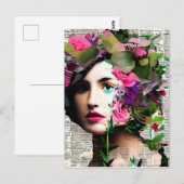 Vrouw Papier Collage Art Briefkaart (Voorkant / Achterkant)