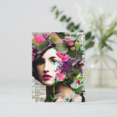 Vrouw Papier Collage Art Briefkaart (Staand voorkant)