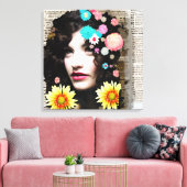 Vrouw Papier Collage Art Canvas Afdruk (Insitu (Woonkamer))