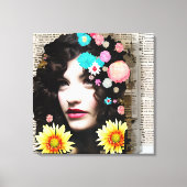 Vrouw Papier Collage Art Canvas Afdruk (Voorkant)