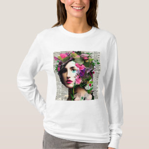  Vrouw Papier Collage Art T-shirt