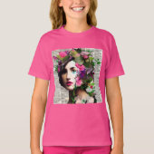  Vrouw Papier Collage Art T-shirt (Voorkant)