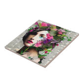   Vrouw Papier Collage Art Tegeltje (Zijkant)