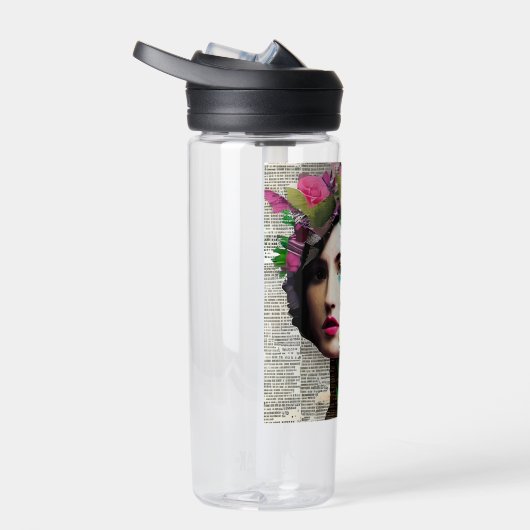  Vrouw Papier Collage Art Waterfles (Rechts)