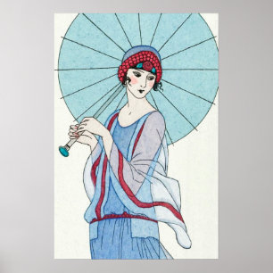 Vrouw Parasol Portret  Kunst Poster