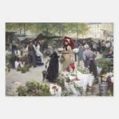 vrouw Parijse Bloemenmarkt Decoupage Inpakpapier Vel (Voorkant 3)
