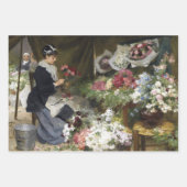 vrouw Parijse Bloemenmarkt Decoupage Inpakpapier Vel (Voorkant 2)