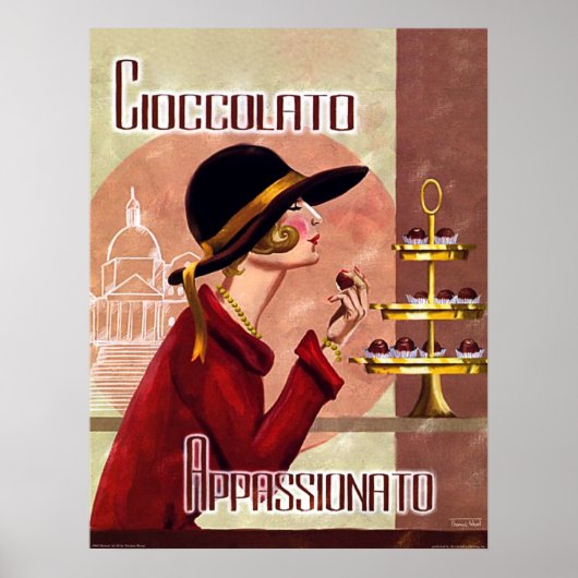Vrouw passie voor chokolaat, grappig poster (Voorkant)