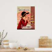 Vrouw passie voor chokolaat, grappig poster (Keuken)