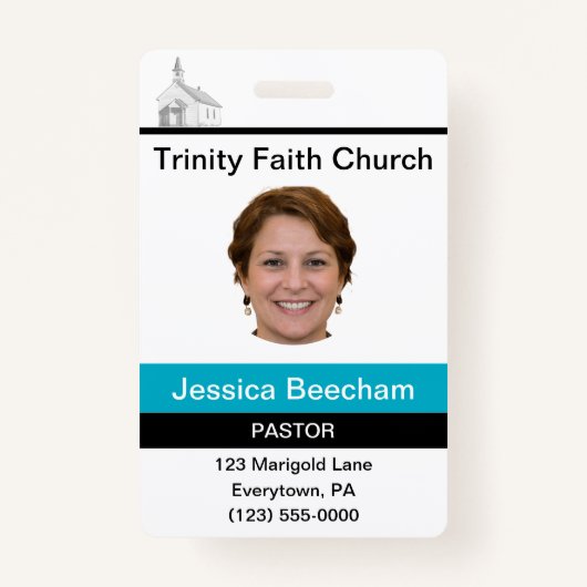Vrouw Pastor Custom Badge (Voorkant)