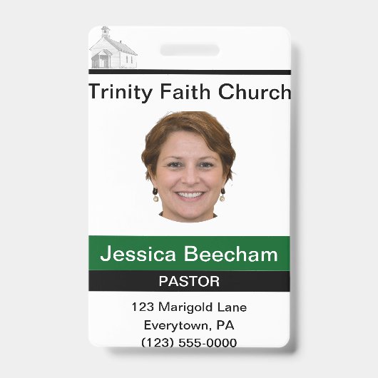 Vrouw Pastor Custom Badge (Front)