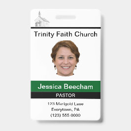 Vrouw Pastor Custom Badge