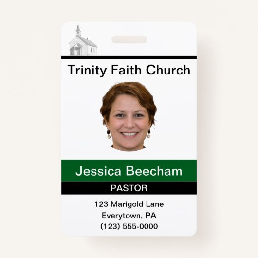 Vrouw Pastor Custom Badge (Voorkant)