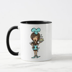 Vrouw Pastry Chef - Brunette T-shirts en geschenke Mok