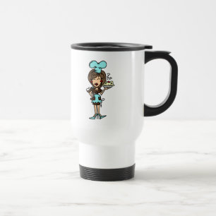 Vrouw Pastry Chef - Brunette T-shirts en Gifts Reisbeker
