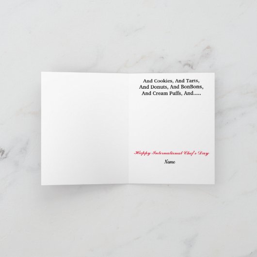 Vrouw Pastry Chef Funny Wenskaart Kaart (Binnen)