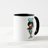 Vrouw Pastry Chef - Zwart haar T-shirts en geschen Mok (Voorkant rechts)