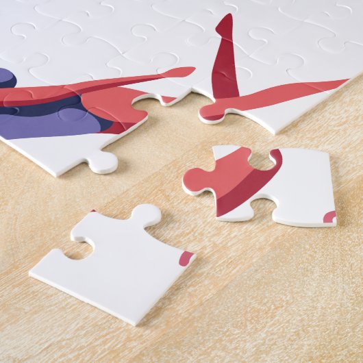 Vrouw-patroon zwemmen legpuzzel (Zijkant)