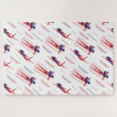 Vrouw-patroon zwemmen legpuzzel (Horizontaal)