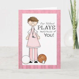 Vrouw PE-leraar Dank u wel Bedankkaart