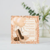 Vrouw Peach and Cream Verjaardagsfeestje Kaart (Staand voorkant)