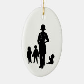 Vrouw pediatrische Silhouette met Kinder Ornament (Rechts)