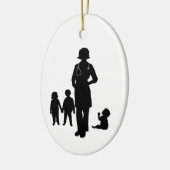 Vrouw pediatrische Silhouette met Kinder Ornament (Links)