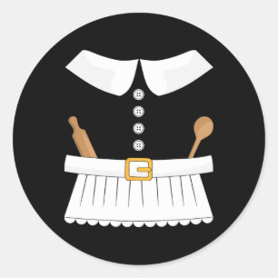 Vrouw Pelgrim Kostuum voor Thanksgiving Matching C Ronde Sticker