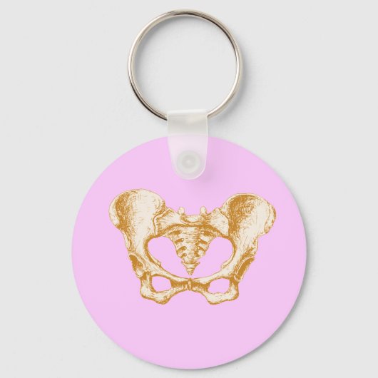 Vrouw Pelvis Sepia Sleutelhanger (Voorkant)