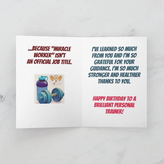 Vrouw Personal Trainer of Coach Gym Verjaardag Kaart (Binnen)