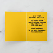 Vrouw Personal Trainer Verjaardag Kaart (Binnen)