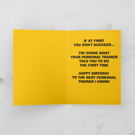 Vrouw Personal Trainer Verjaardag Kaart (Binnen)