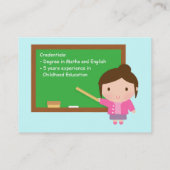Vrouw Persoonlijke Toner of Teacher Chalkboard Visitekaartje (Achterkant)