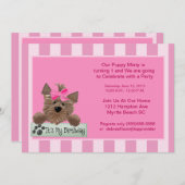 Vrouw Pet Birthday Party Invitation Kaart (Voorkant / Achterkant)