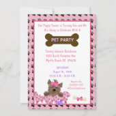 Vrouw Pet Birthday Party Invitation Kaart (Voorkant)