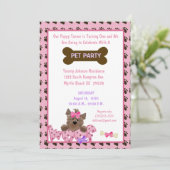 Vrouw Pet Birthday Party Invitation Kaart (Staand voorkant)